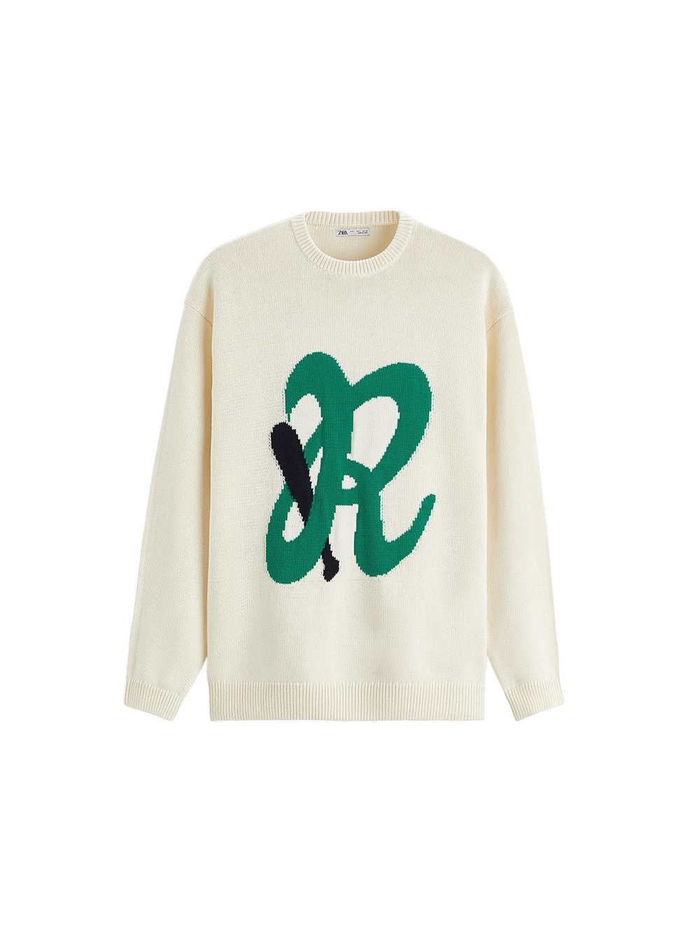 ZARA Jacquard Letter Pullover